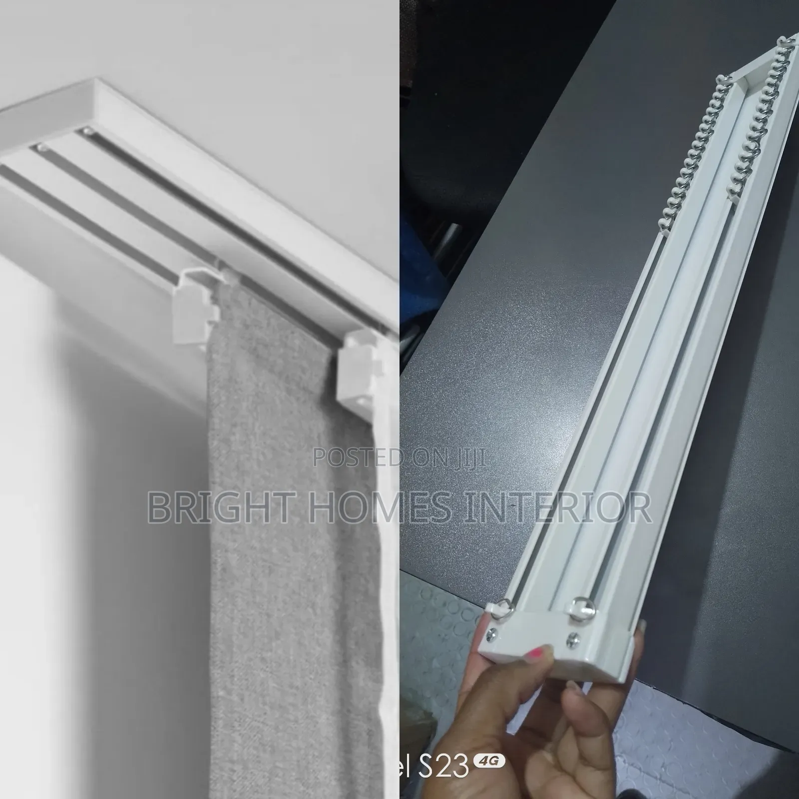 Ceiling Mountain Double Rail for Both Curtain and Sheers Available