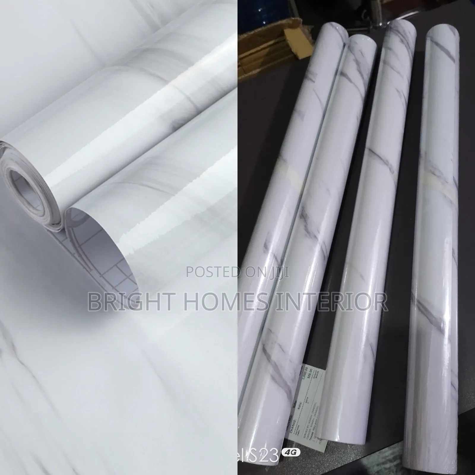 White Marble Contact Paper for Kitchen Cabinets