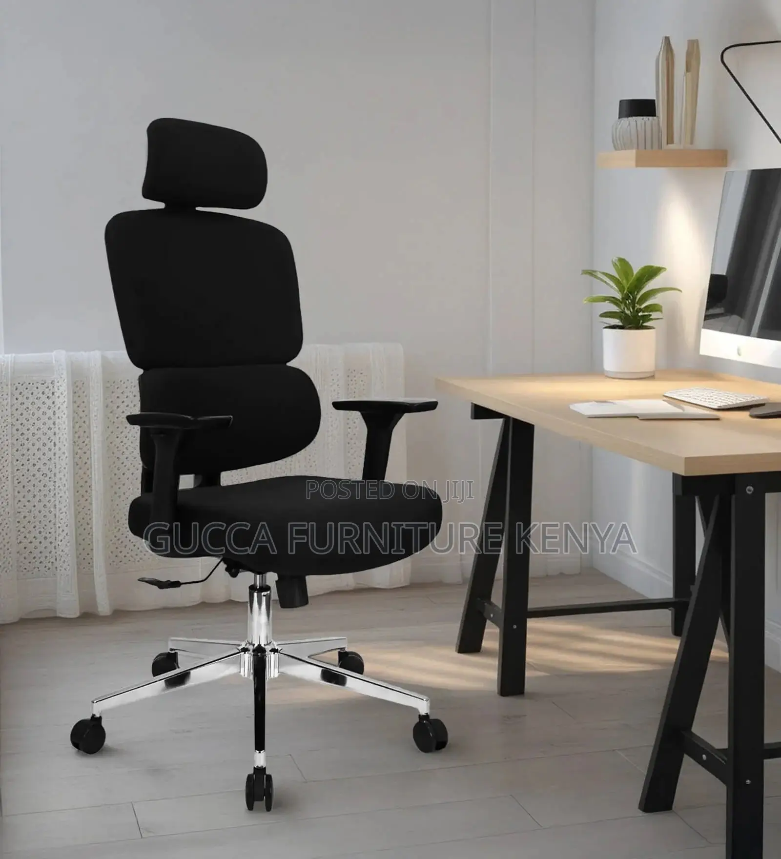 High Back Orthopedic Full Fabric Adjustable Desk Chair