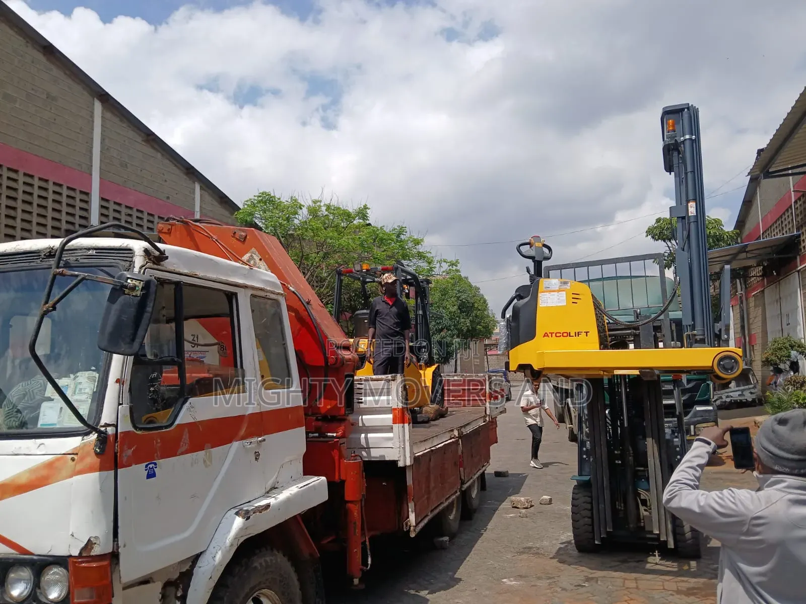 Flatbed Trailer With Crane Are Ready for Cross Country Delivery