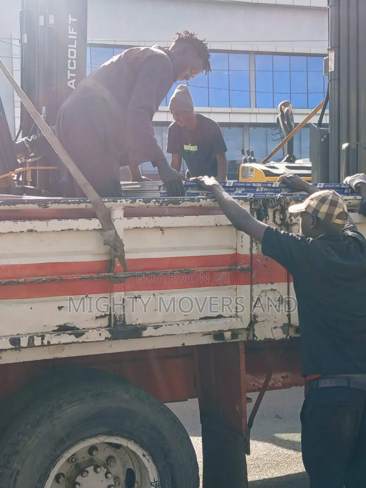 Flatbed Trailer With Crane Are Ready for Cross Country Delivery