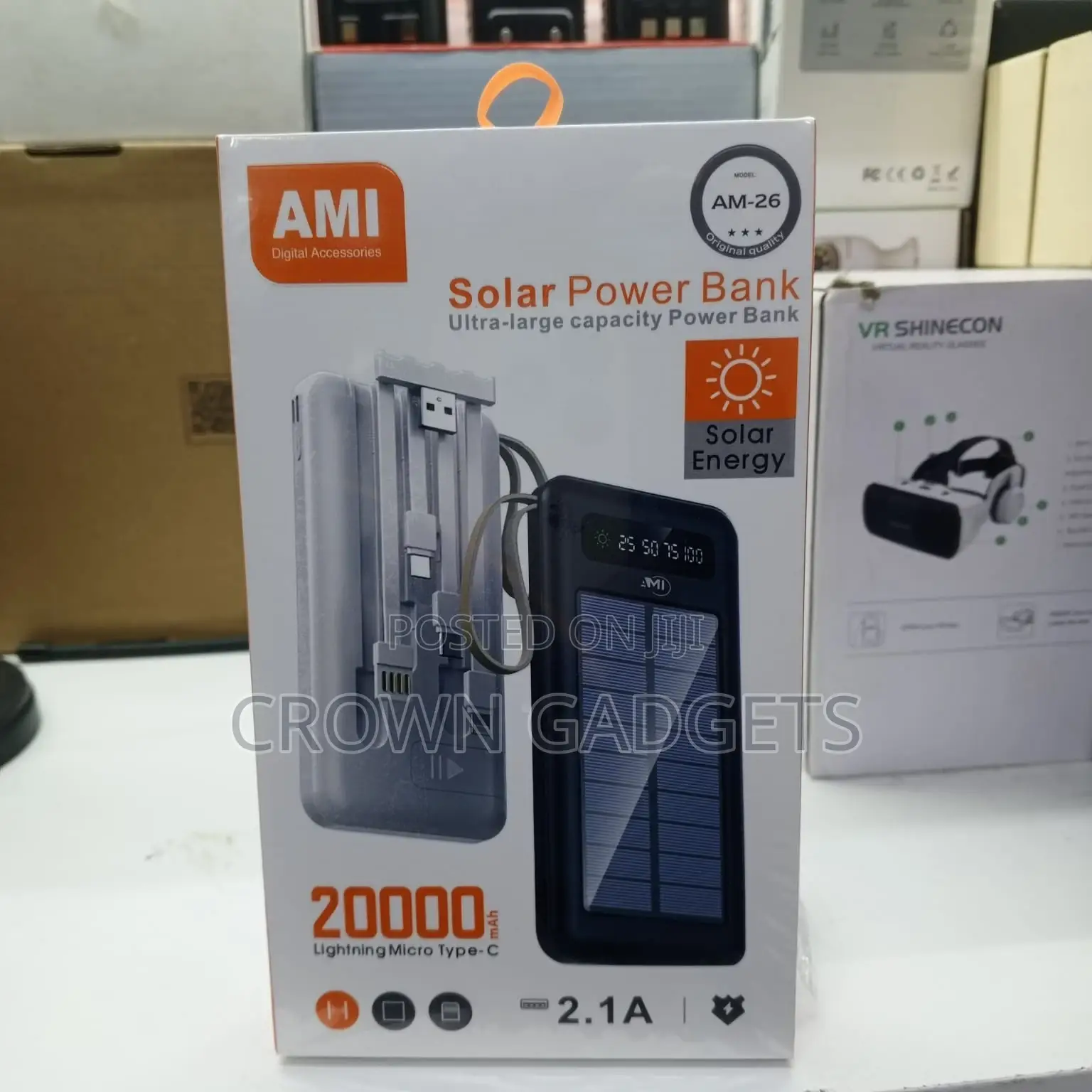 Ami Original 20000mah Solar Power Bank – Led Indicator