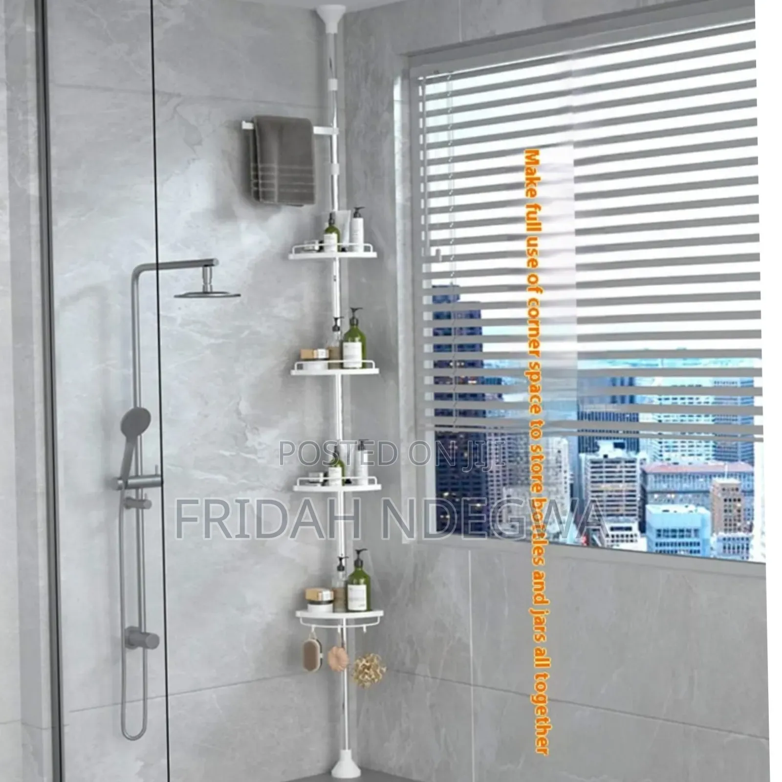 4-Tier Adjustable Corner Shower Rack