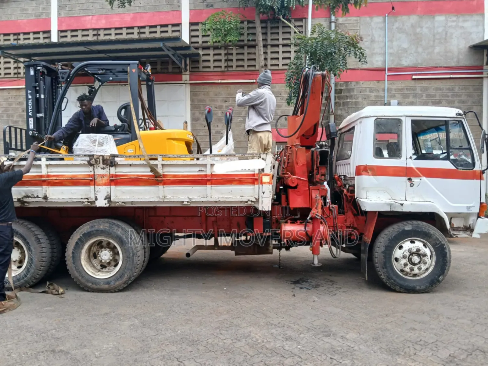 Trailer With Crane Are Ready for Across Border Transportation