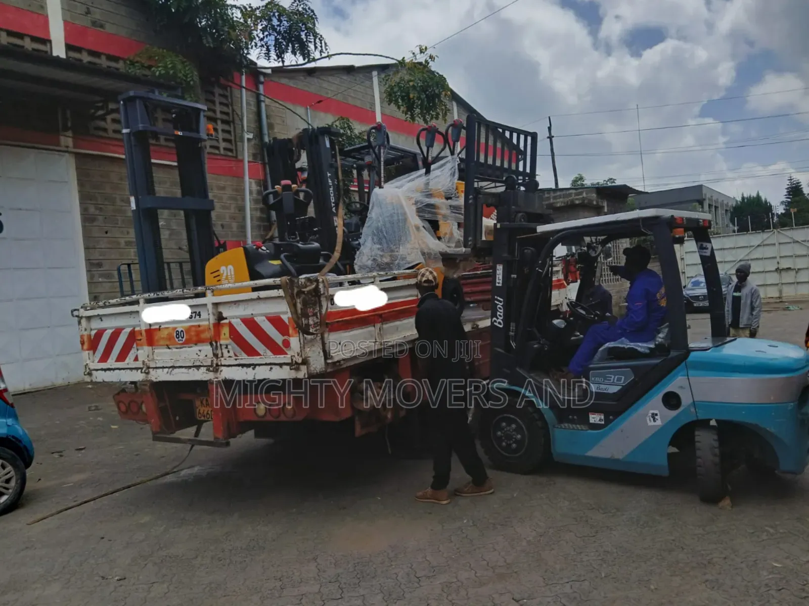 Trailer With Crane Are Ready for Across Border Transportation