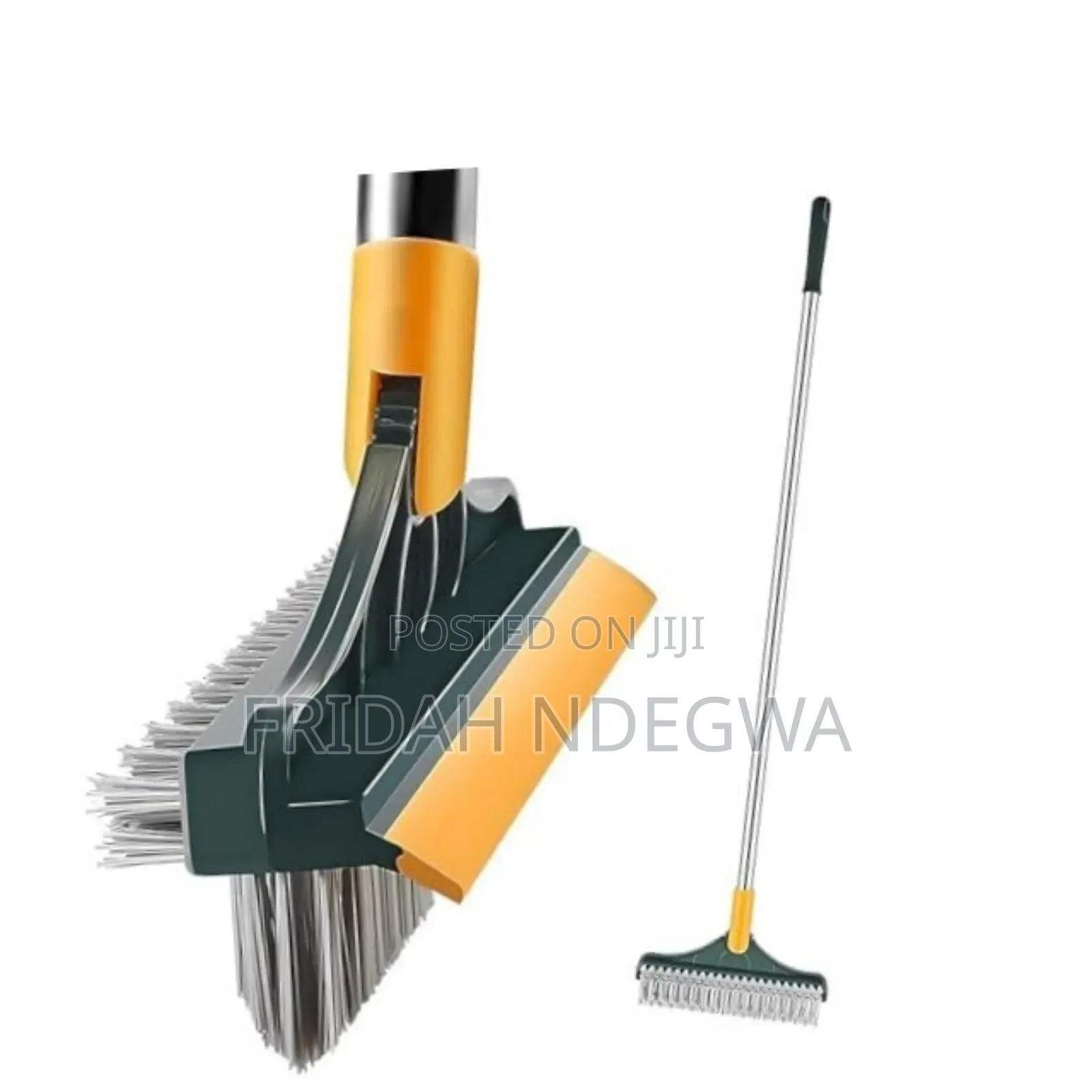 *3-in-1 Floor Scrubbing v- Shaped Brush, Broom Squeegee