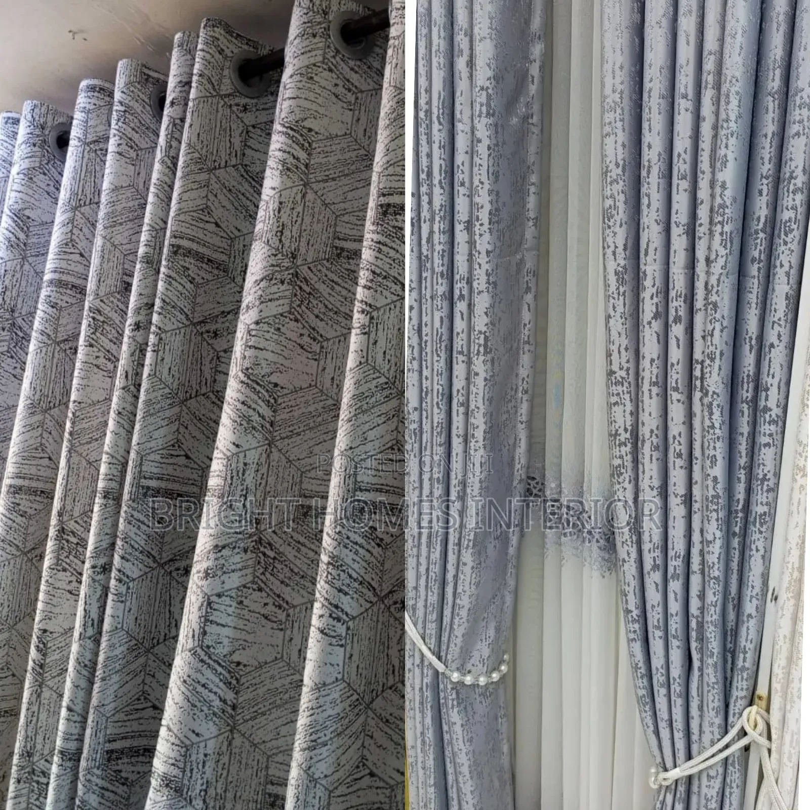Light Grey Different Pattern Curtain Window Curtain