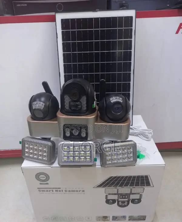 Ptz Triple Lens Floodlight Security Cam V380 4g Solar