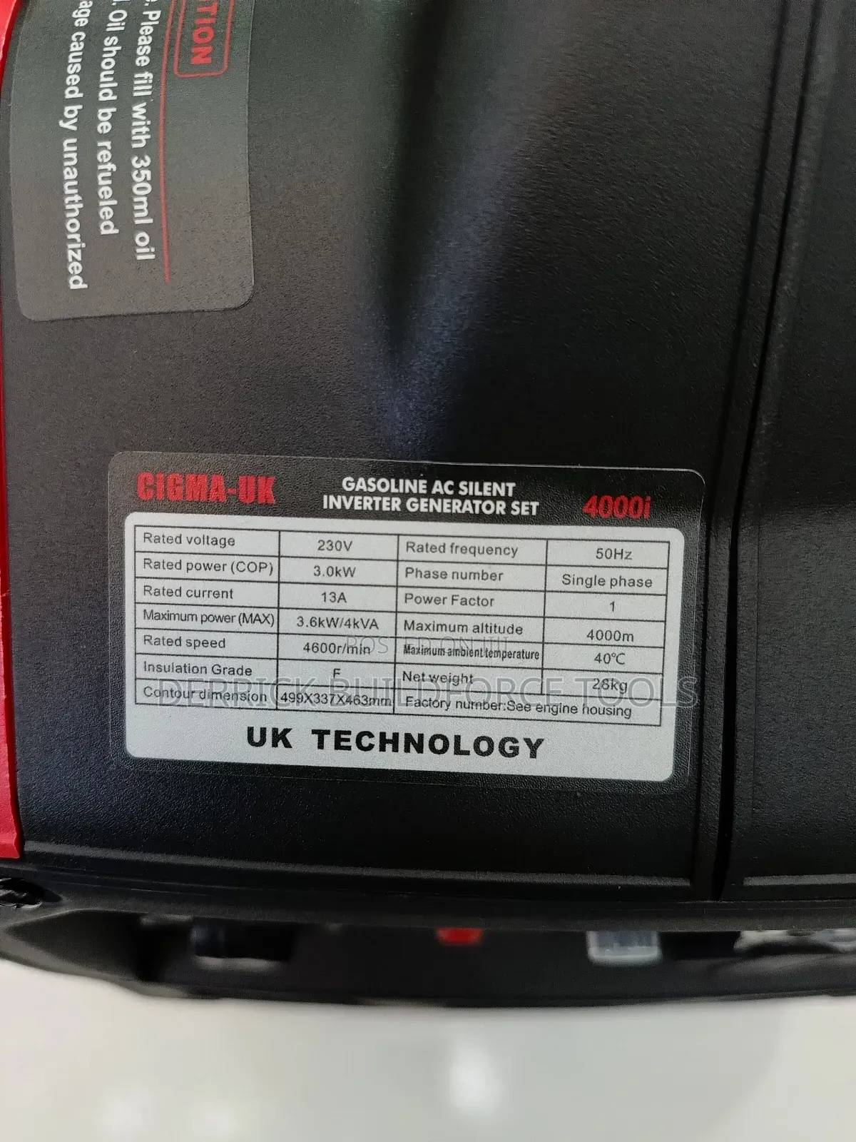Cigma-Uk 4kva Gasoline Ac Silent Inverter Generator
