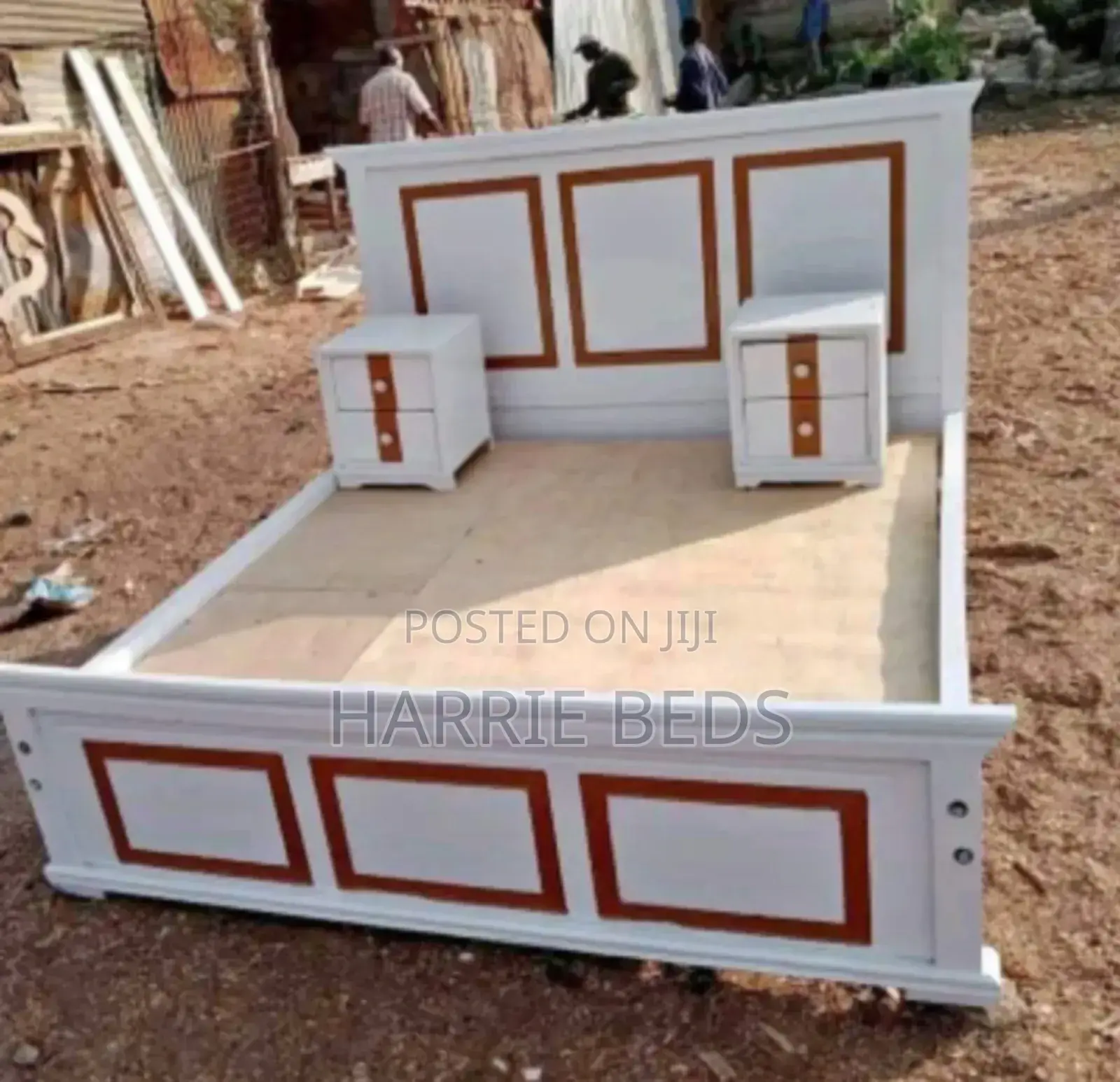 Modern New Bed With Side Bed Drawers on Offer