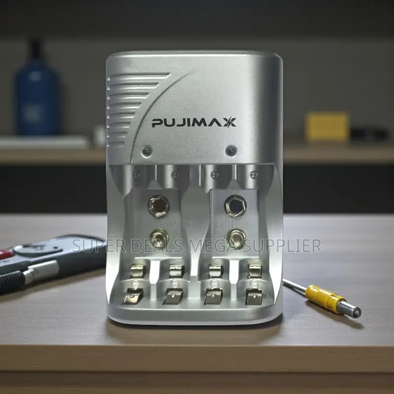 Pujimax Universal 4 Slot Charger for Aa Aaa 9v Rechargeable Batteries
