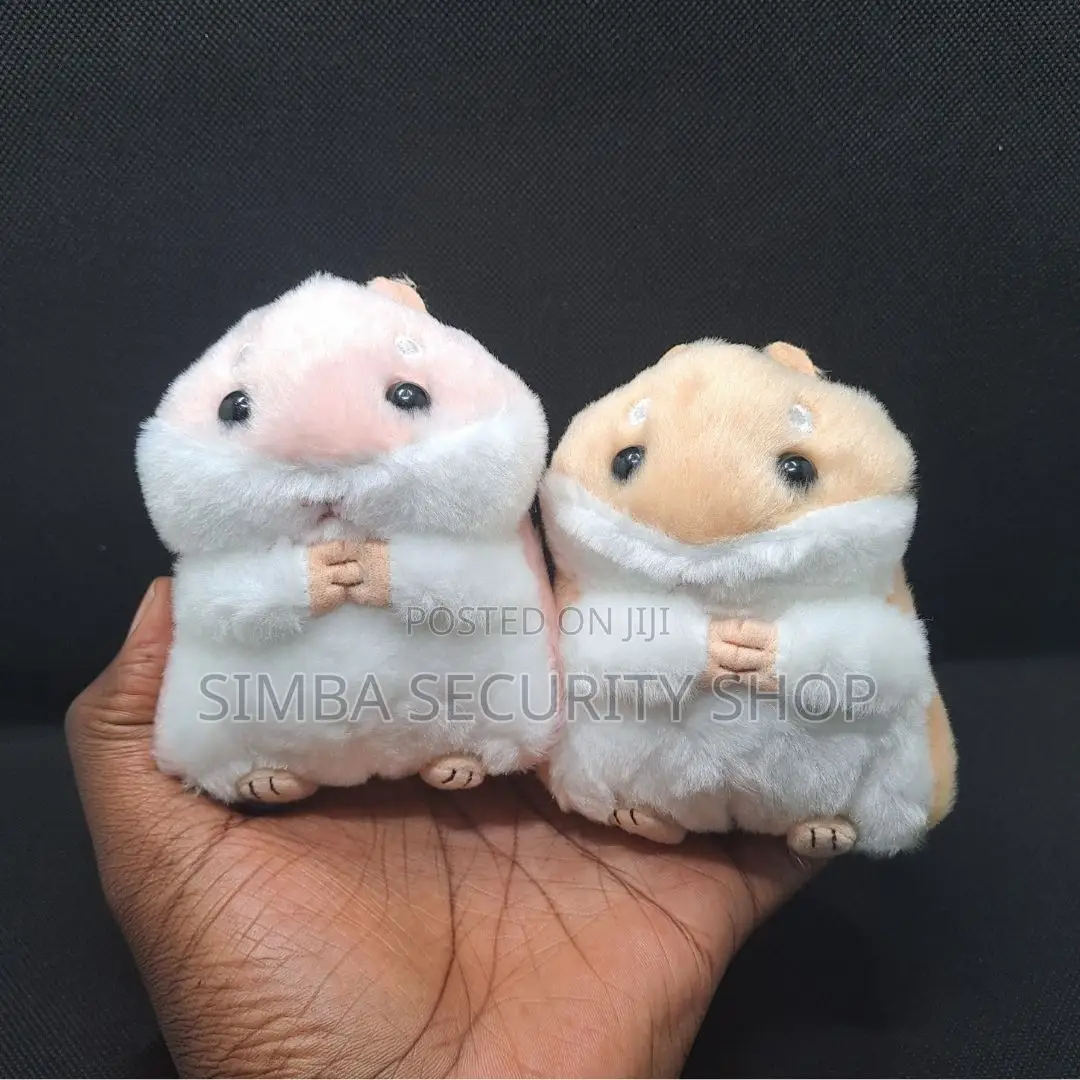 3d Soft Stuffed Animal Key Chain Holder Ring Hamster Fluffy Toy Pompom