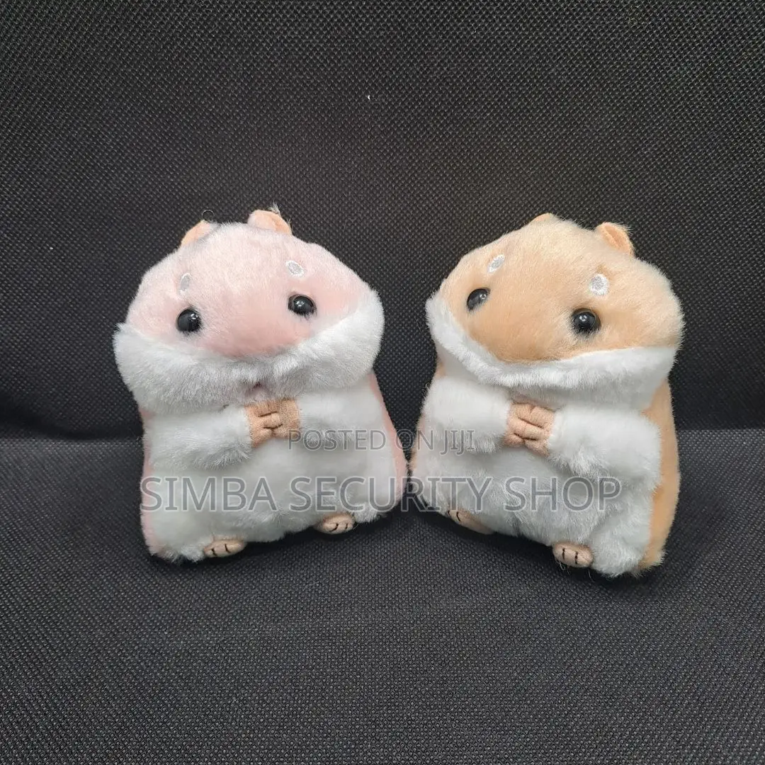 3d Soft Stuffed Animal Key Chain Holder Ring Hamster Fluffy Toy Pompom