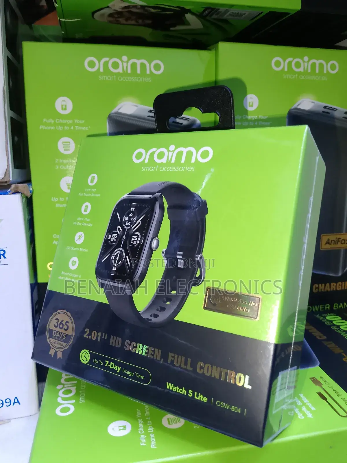 Oraimo Stylish Smart Watch 7 Days Usage Time 2.01" Hd Screen Ows-804