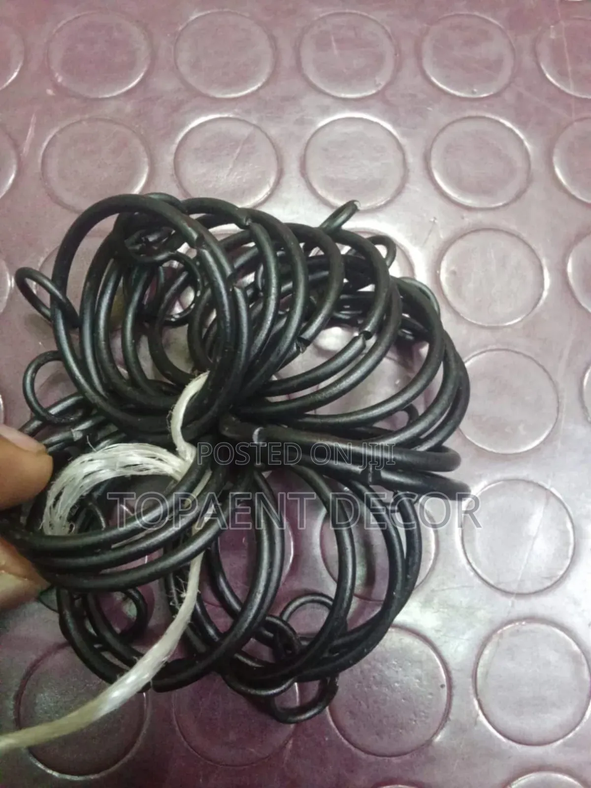Black  Elegant Pieces Of Curtain Drippery Rings