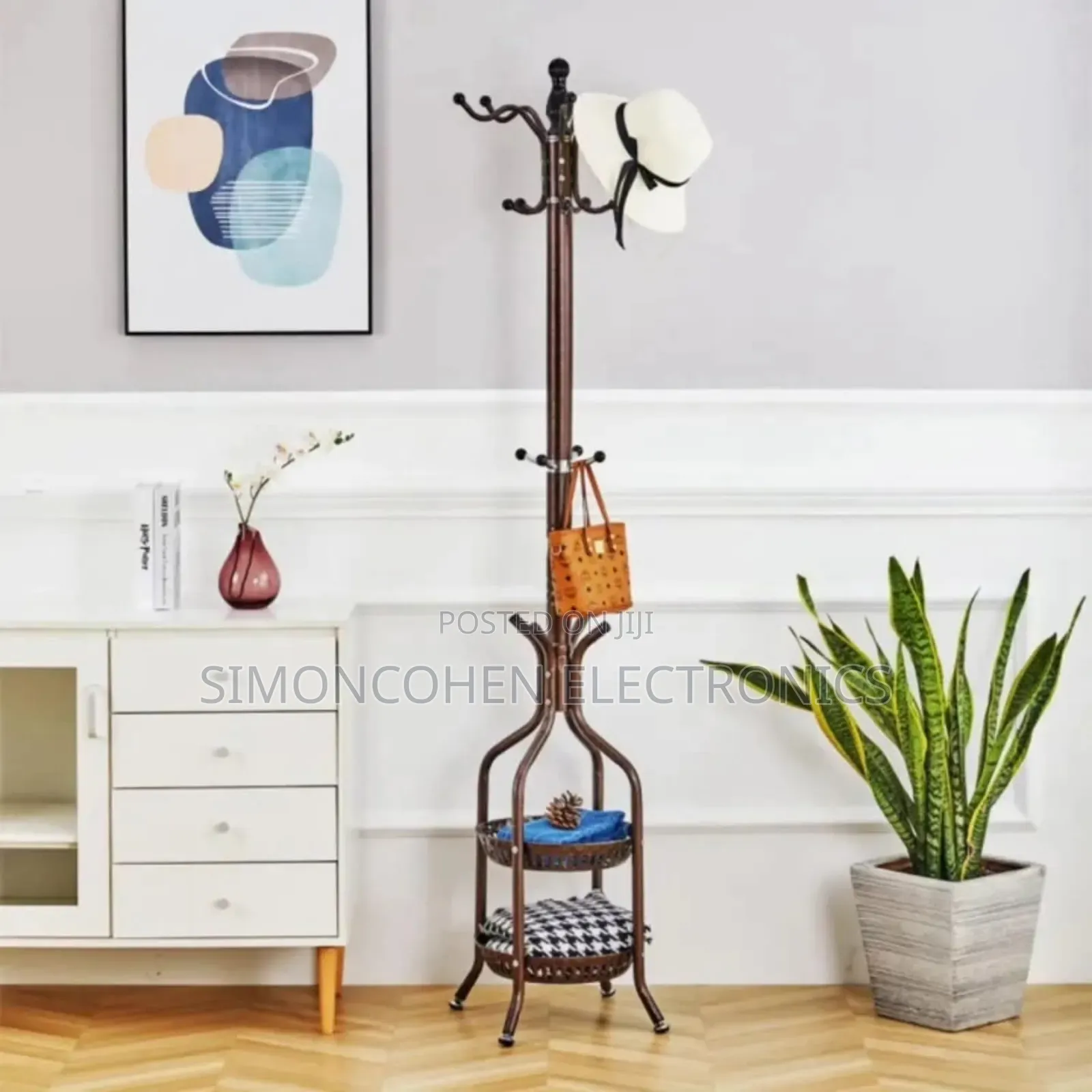 Heavy Duty Wrought Iron Coat/Handbag Floor-standing Rack