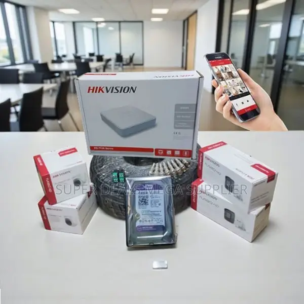 Hikvision 4 Camera 2mp CCTV Kit With 50m Cable, DVR and Cloud Support