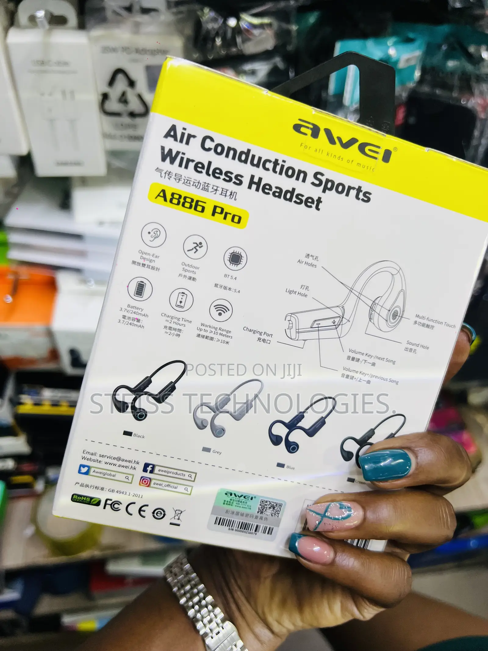 Awei Bone Induction Wireless Headphones