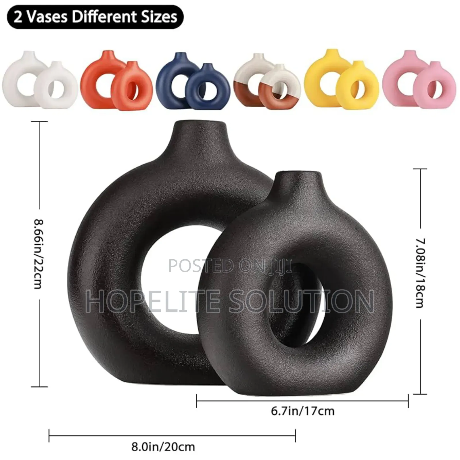 Porcelain Ceramic 2 In1 Elegant Decor Donut Flower Vases