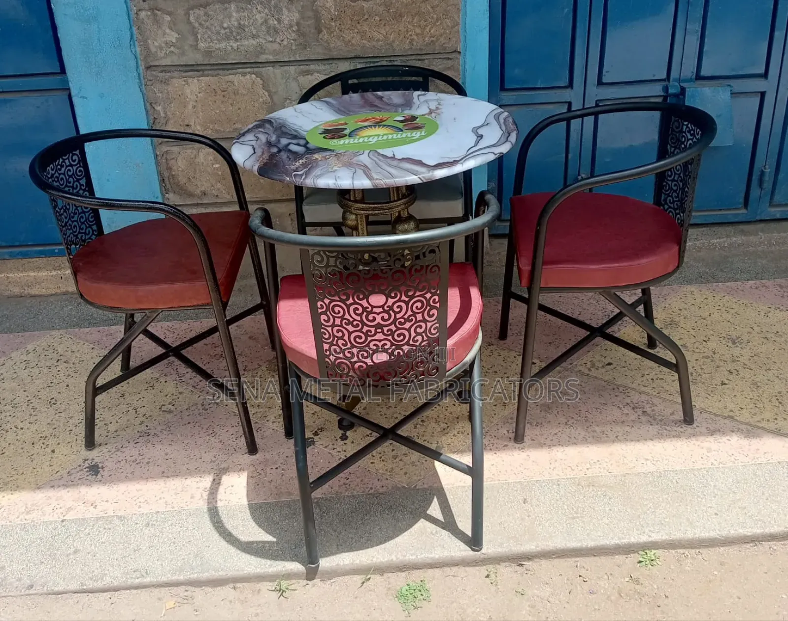 Hotel Set 4 Chairs and a Table With High-Quality Metal Frame