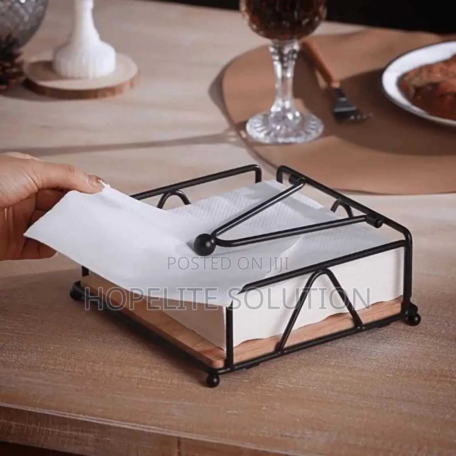 Bamboo Base Metallic Serviettes Holder Now Available