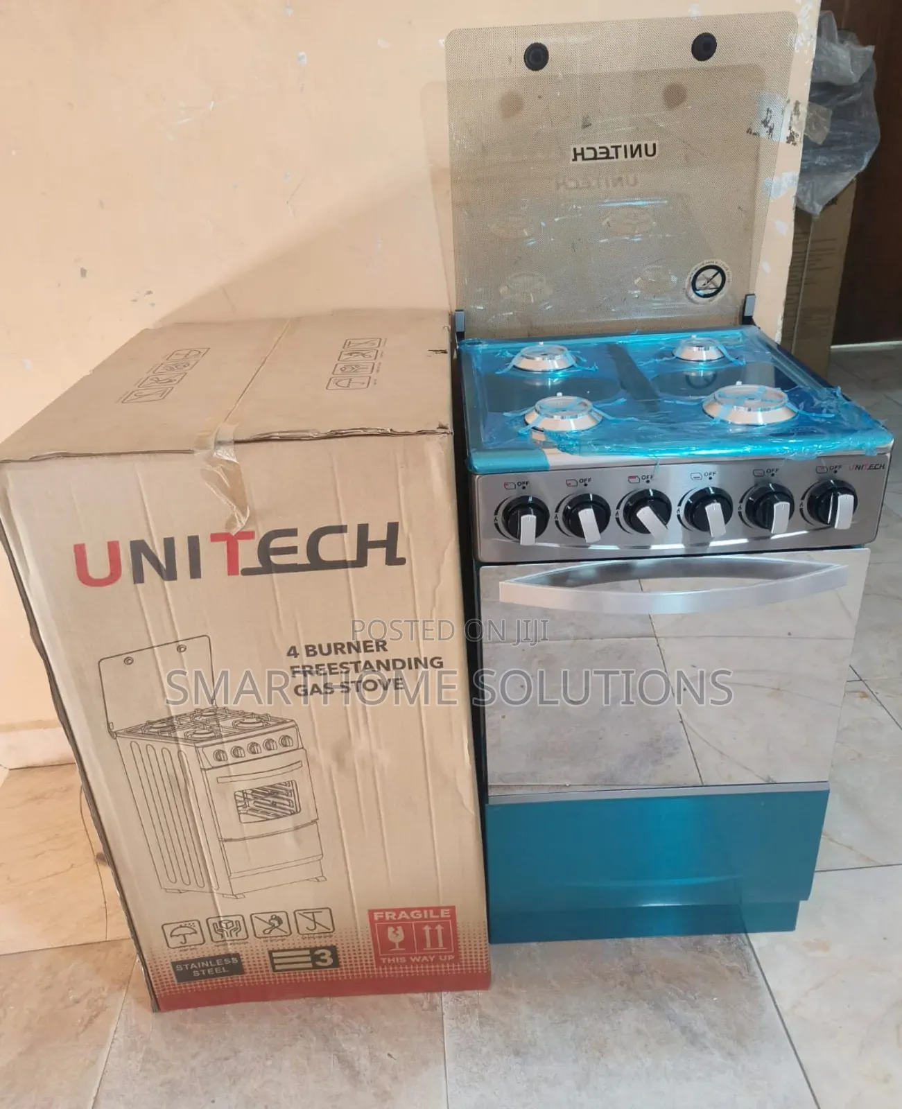 (Silver) 50*55 Unitech Full Gas Freestanding Jet Autoignition Cooker