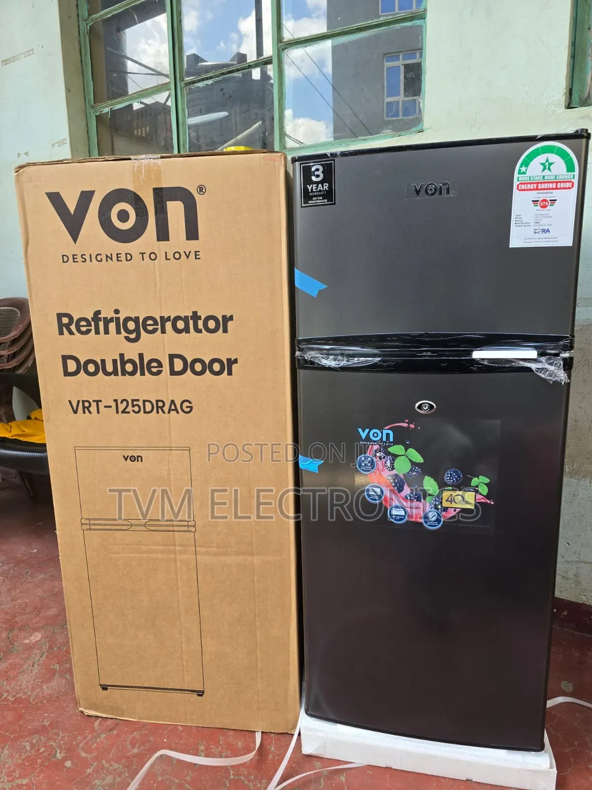 Von Vrt-125drag Top Mount Freezer 125l - Grey