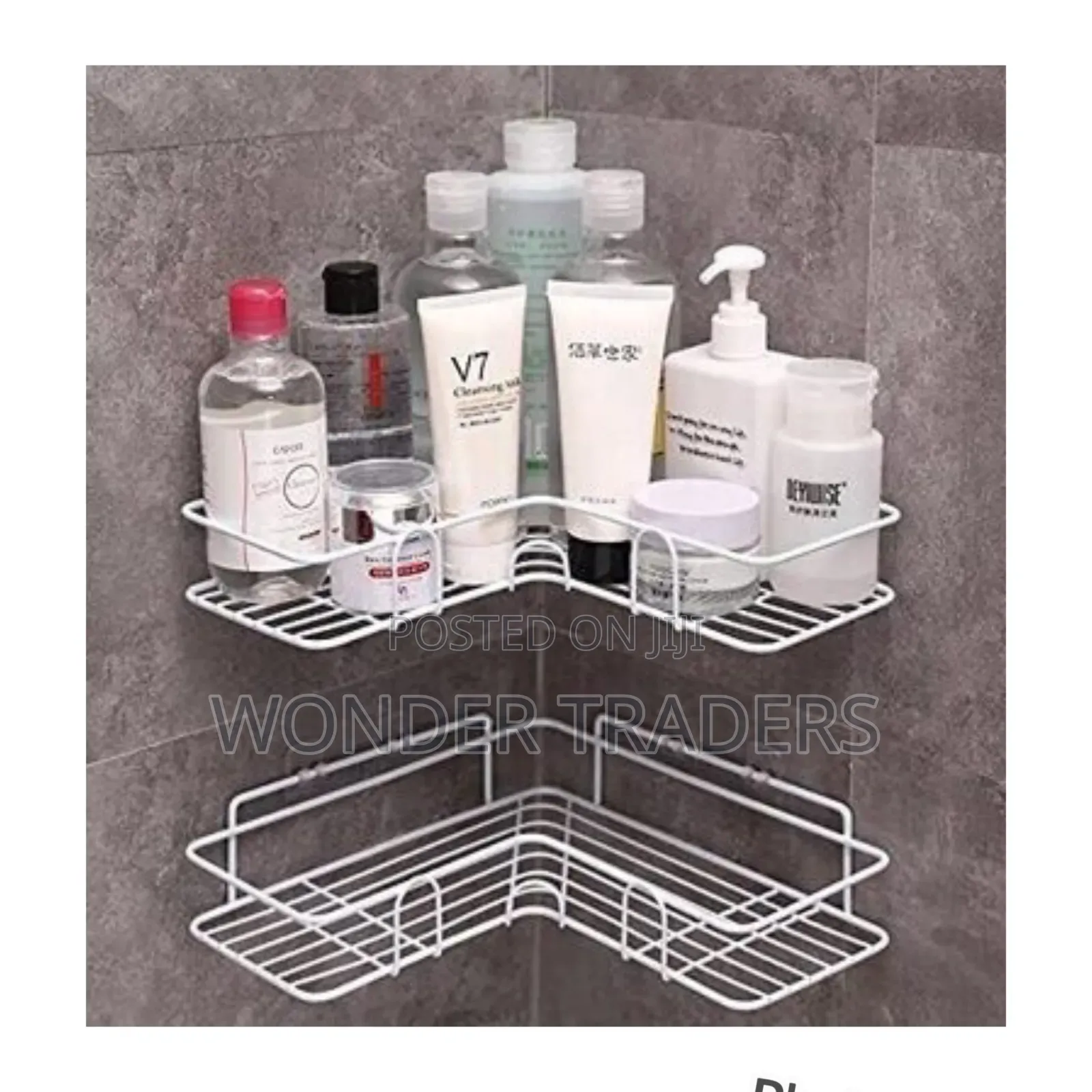 Triangle Bathroom Shower Caddy - Shelf Adhesive Metal Wall Mounted