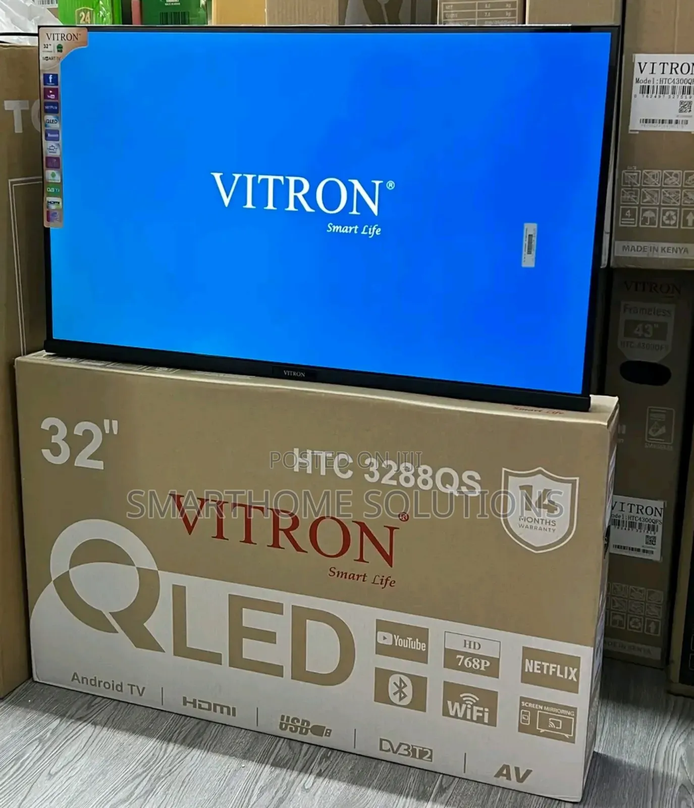 Vitron 32inch Qled Smart Android, Frameless, Youtube, Netflix Qled Tv