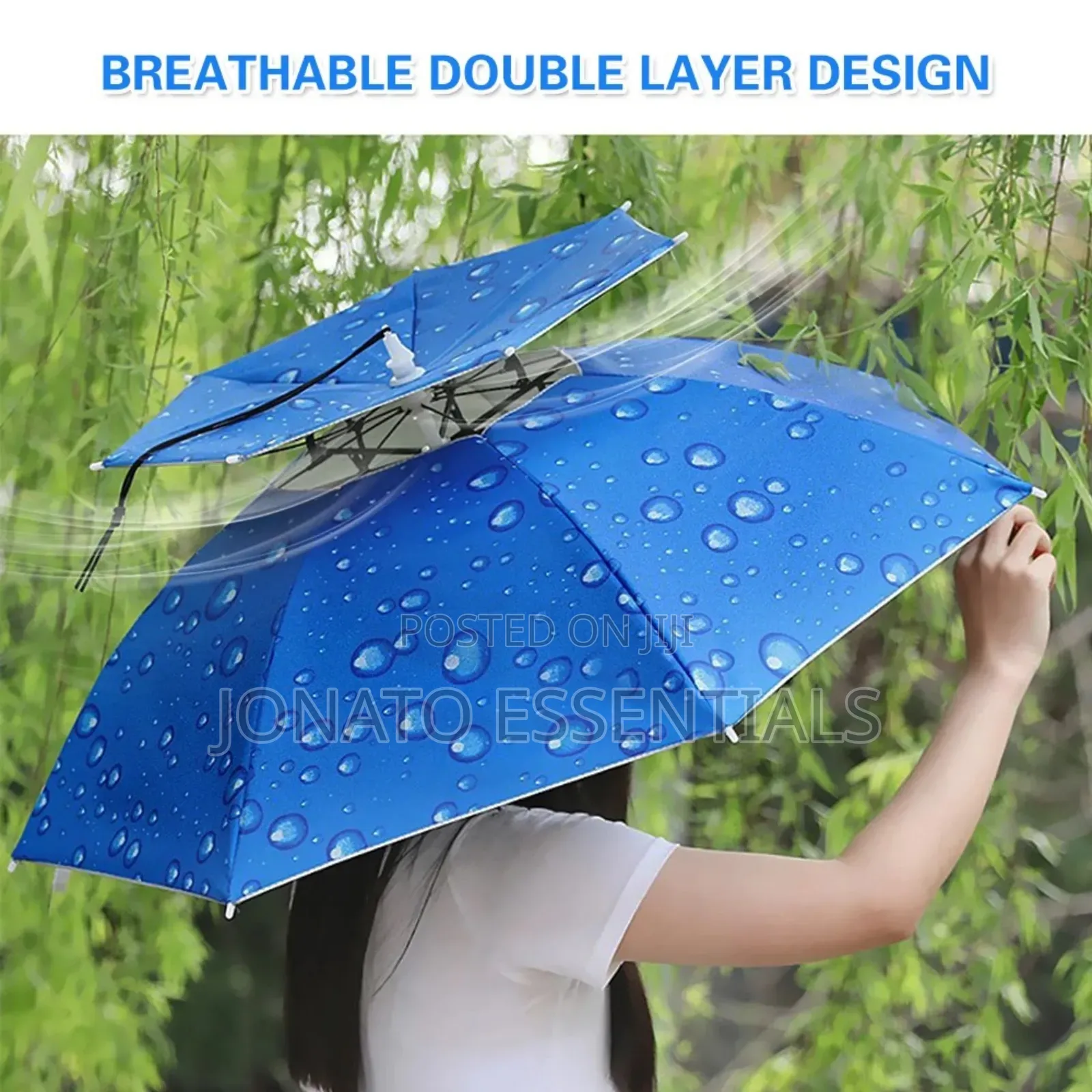 Head Mounted Foldable Umbrella Hat