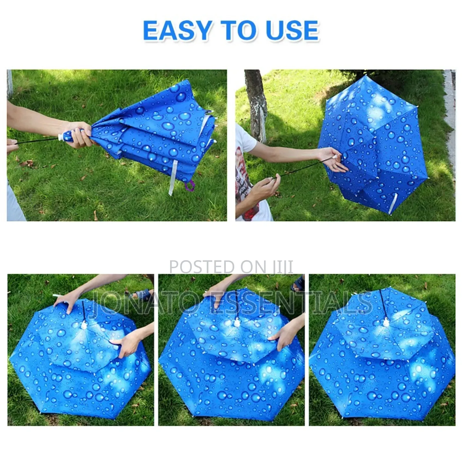 Head Mounted Foldable Umbrella Hat