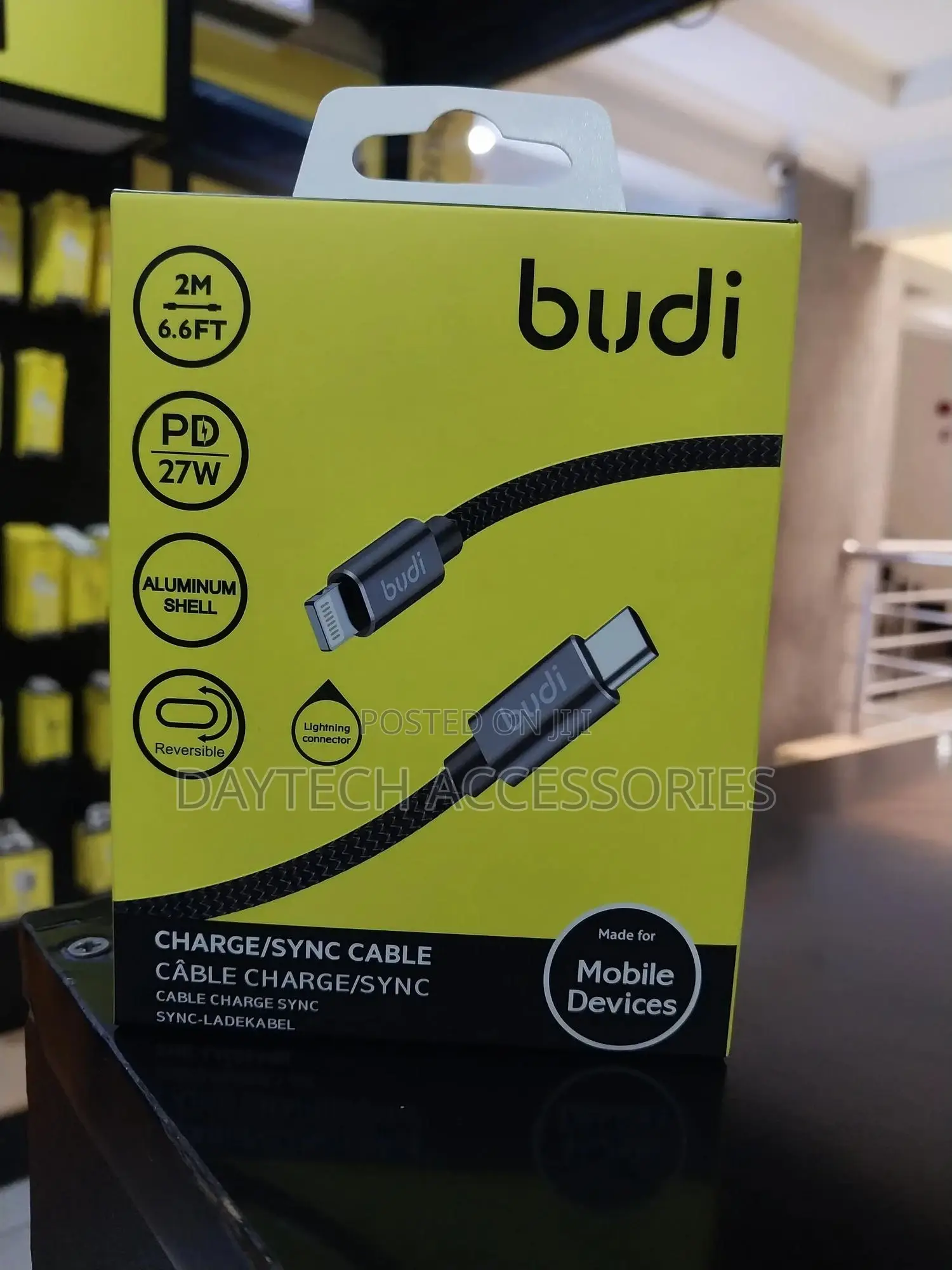 Budi Usb-C to Lightning Cable – Pd 27w Fast Charging Sync