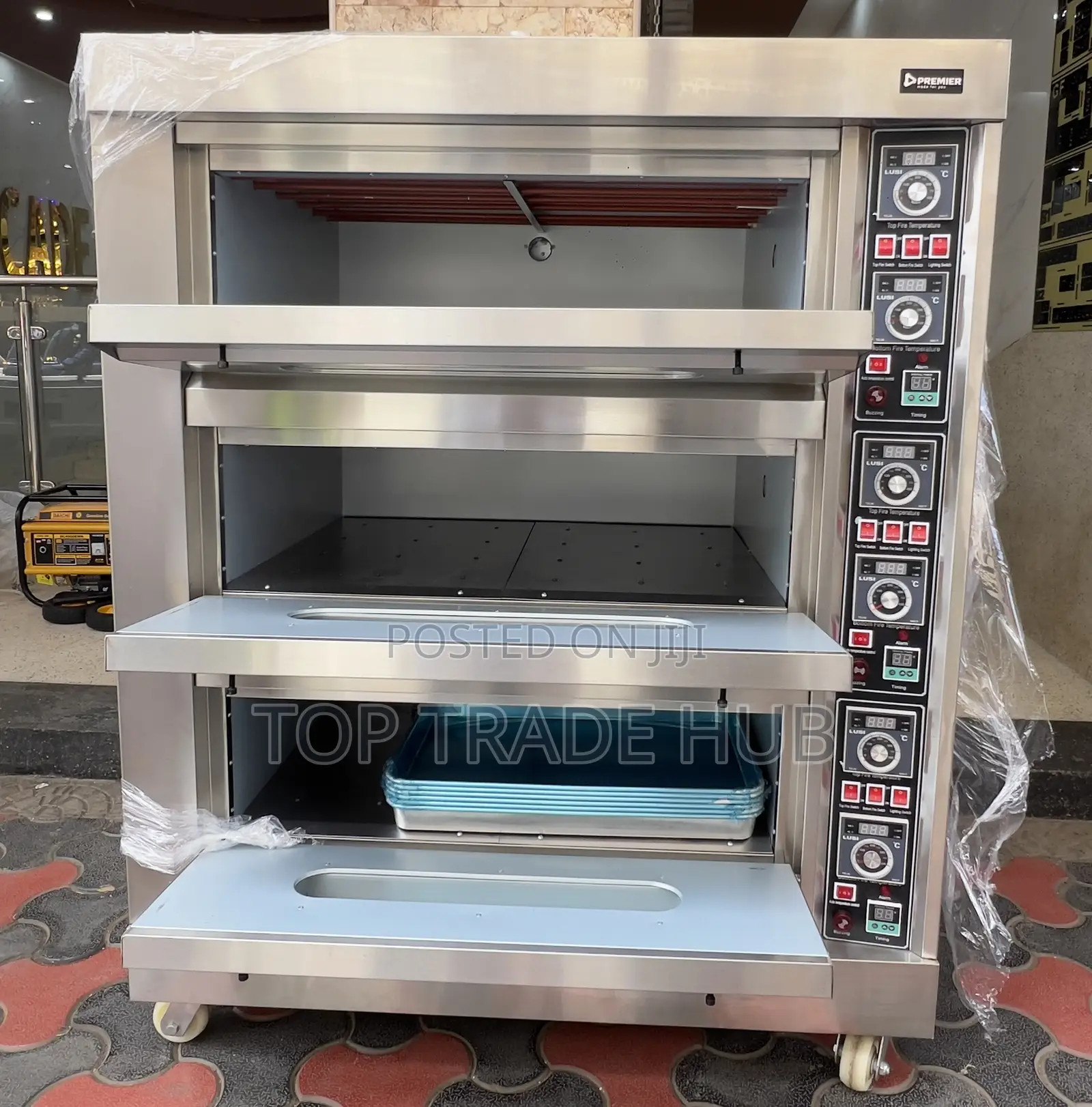 Heavy Duty Premier Electric Food Oven 3 Deck 6 Tray