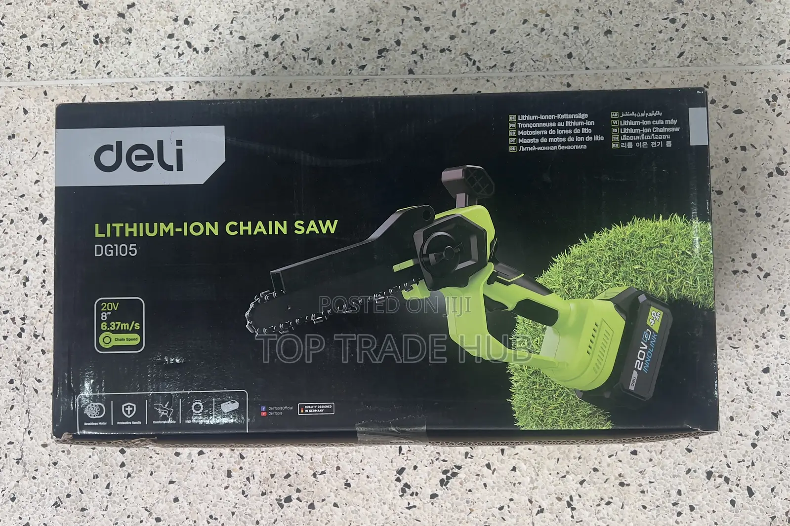 Deli Cordless Lithium-ion Chainsaw 20v 8 Inch Chain