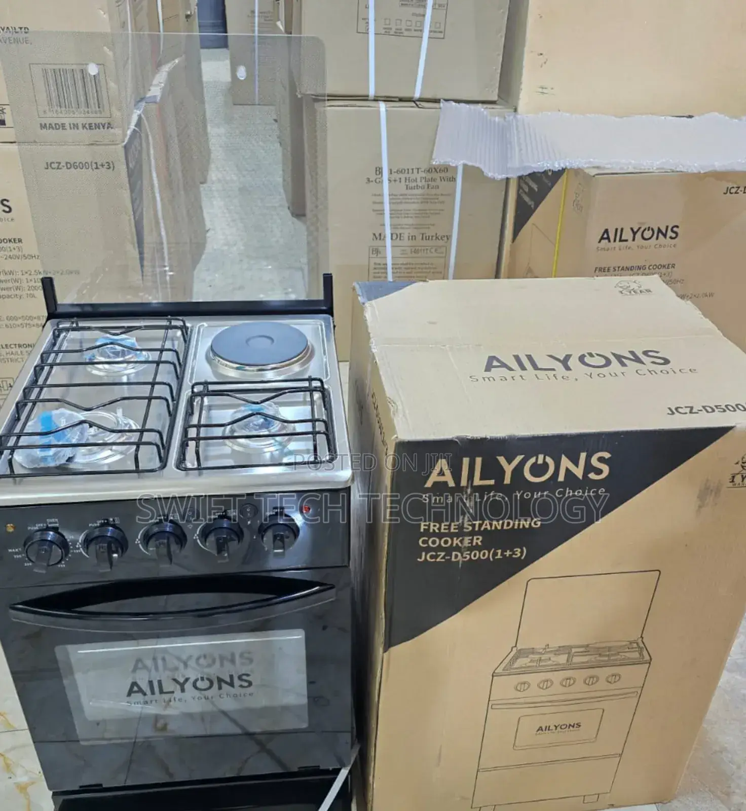 Ailyons Cooker 3gas +1 Electric 50*55 With Electric Oven