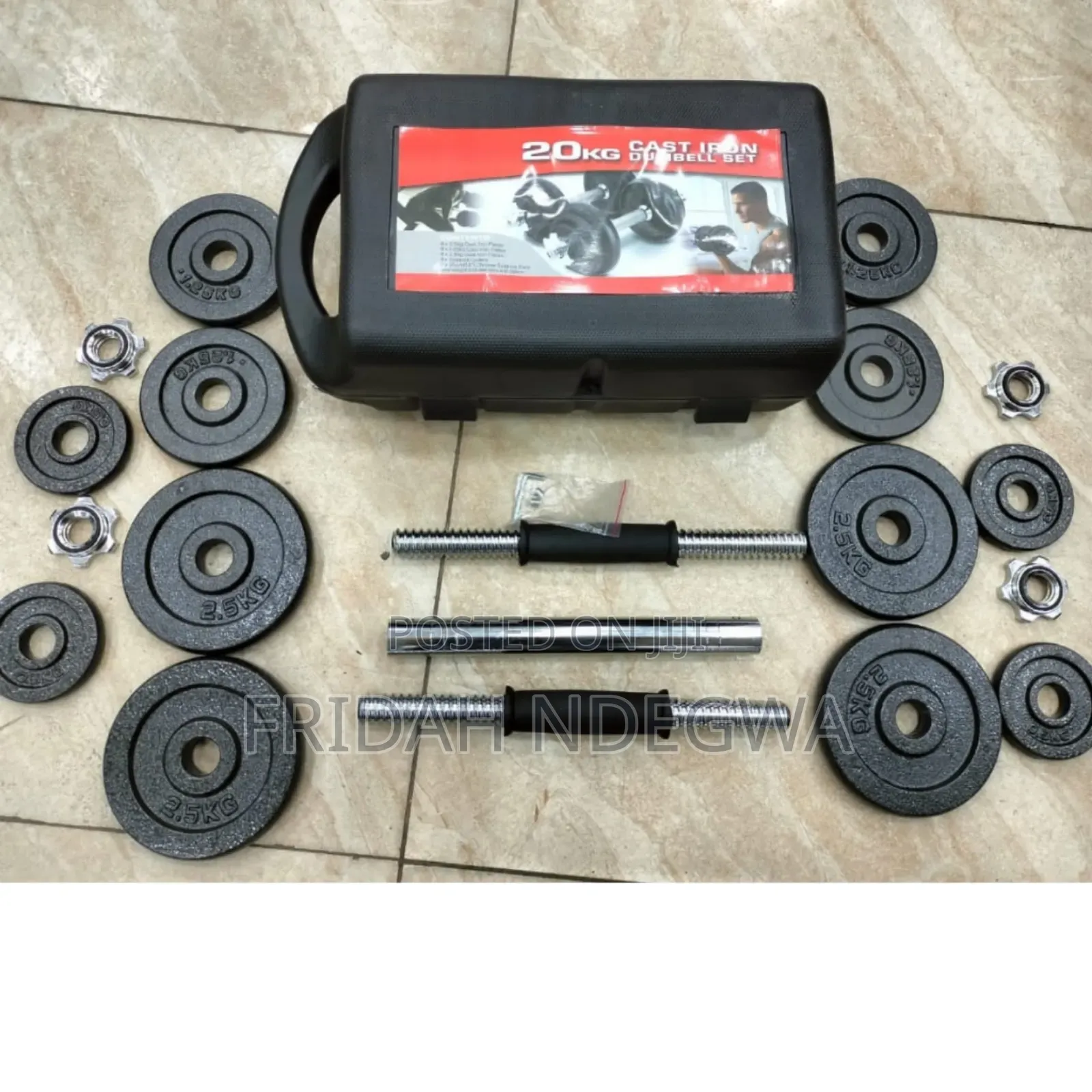20kgs Iron Cast Dumbbell Set With A Connector