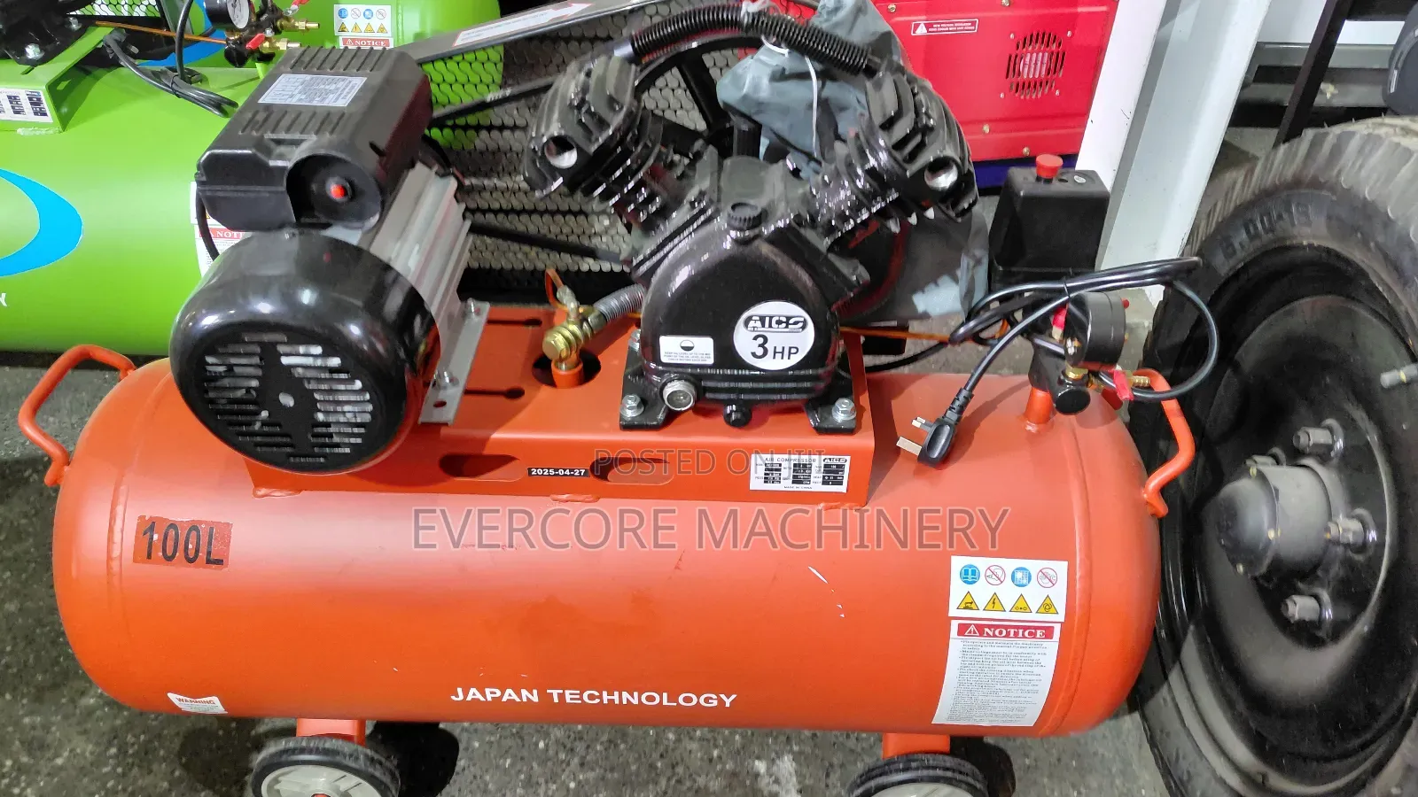 Electric 100litres Air Compressor 3hp Heavy Duty.