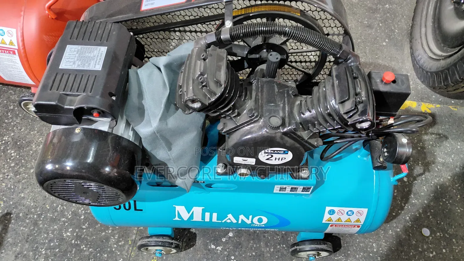 Milano Italia 50litres Electric Air Compressor 2piston.