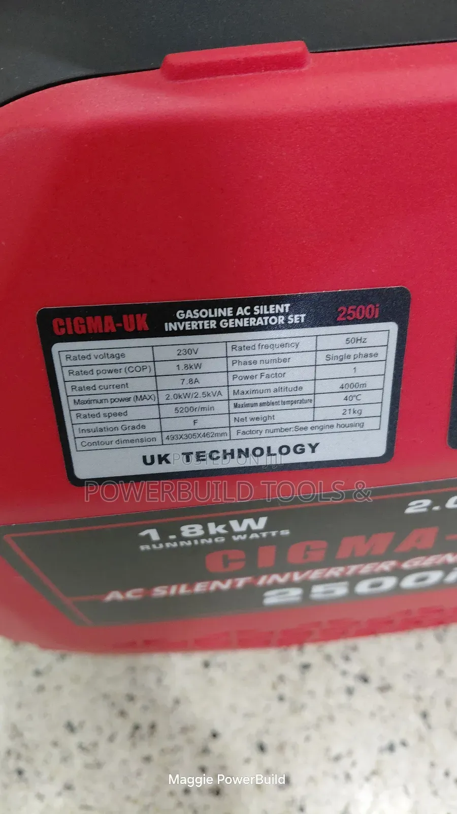 Cigma Uk Silent Inverter Welder 2.5kw/3kva