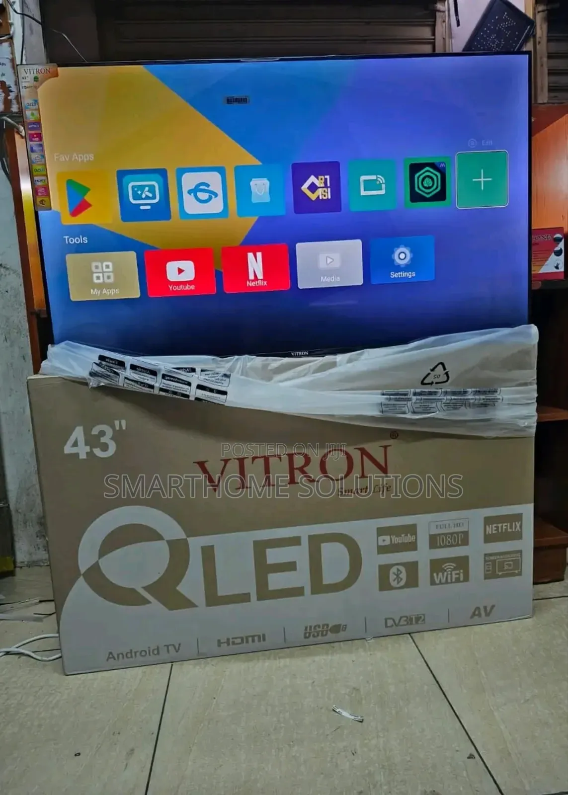 Vitron 43" Inch Qled Tv Fhd Smart Android Tv