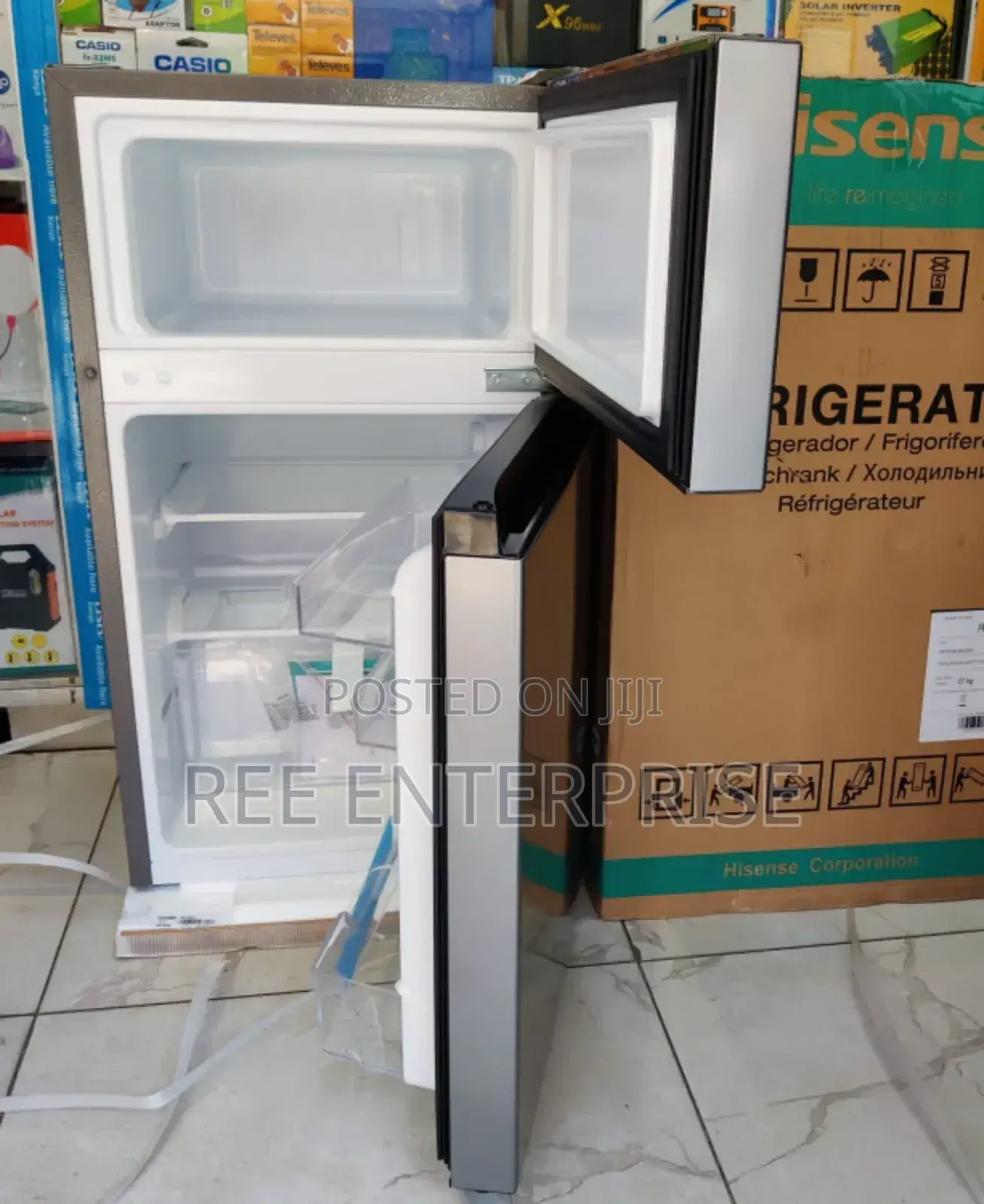 New in Hisense Ref091dr-91l Double Door Refrigerator+5 Year Warranty.