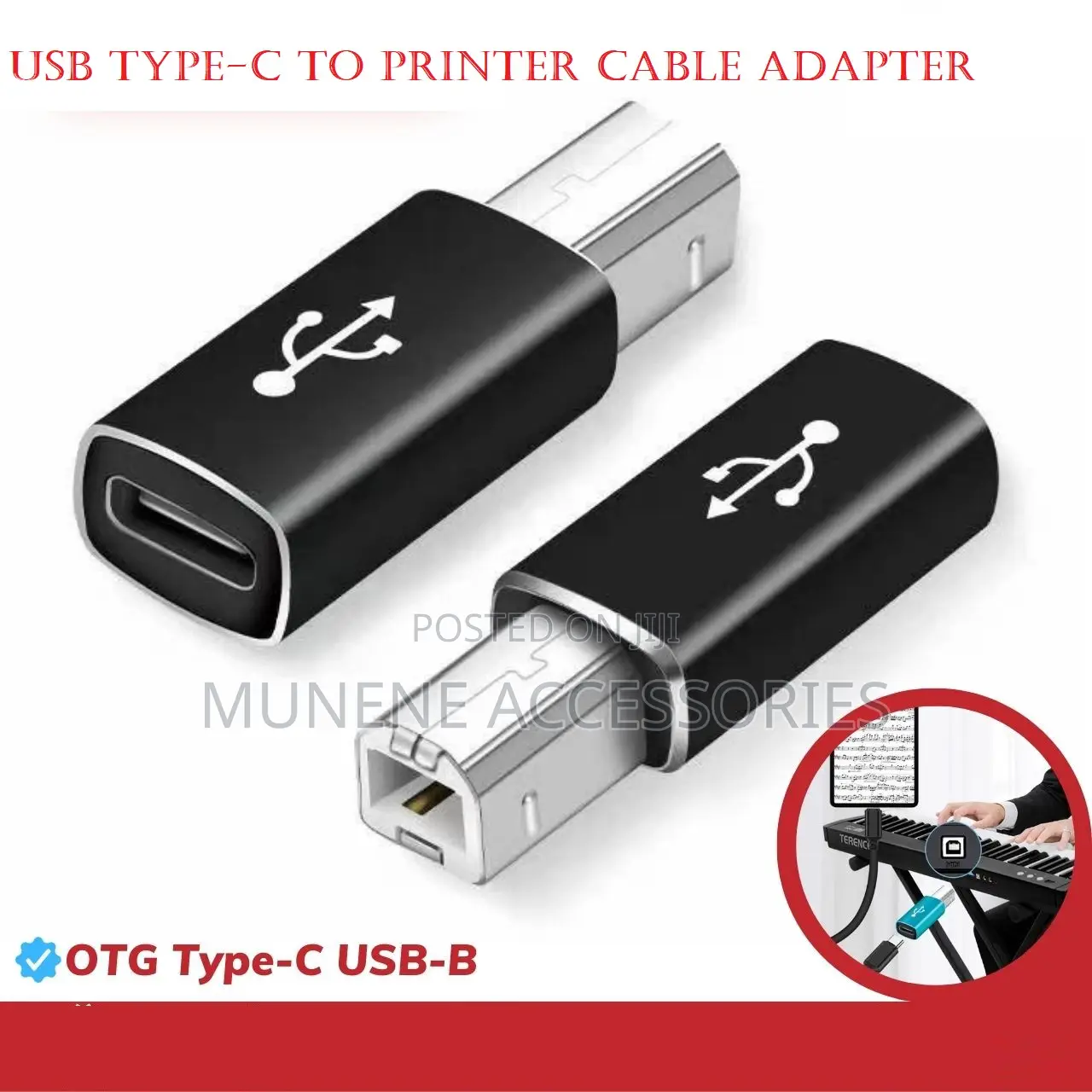 Usb Type-C to Printer Cable Adapter Port Converter for Piano Printer