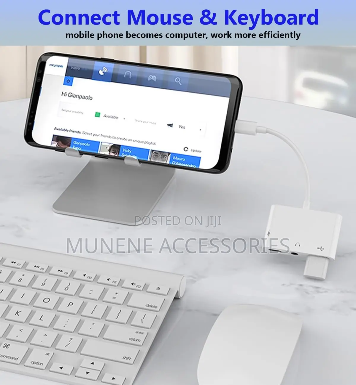 3-in-1 Usb C to Usb-a Otg Splitter With 3.5mm Audio Jack and Pd Fast