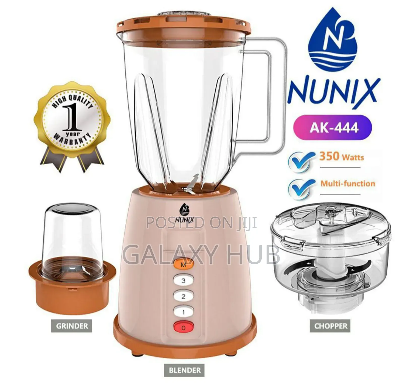 Nunix Ak-444 3in1 Blender; Grinder, Chopper.