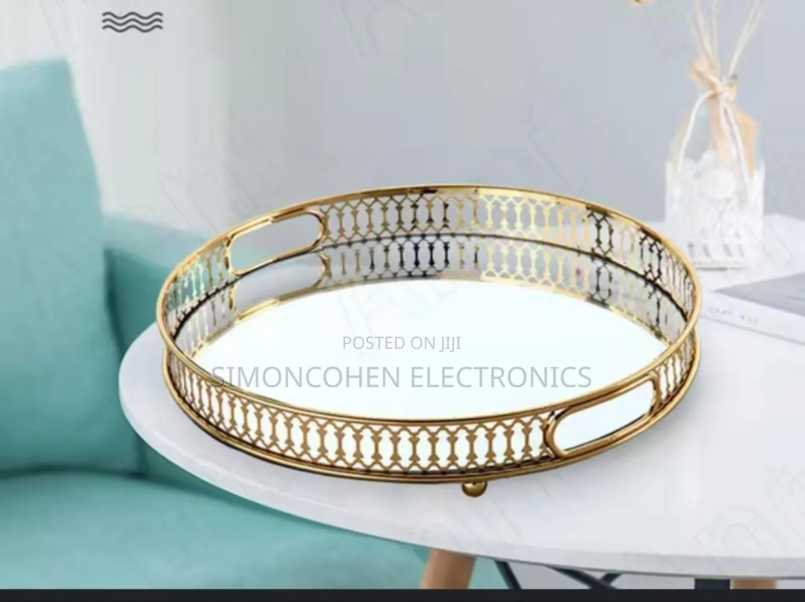 Vanity Round Decorative Gold Vintage Tray Mirror