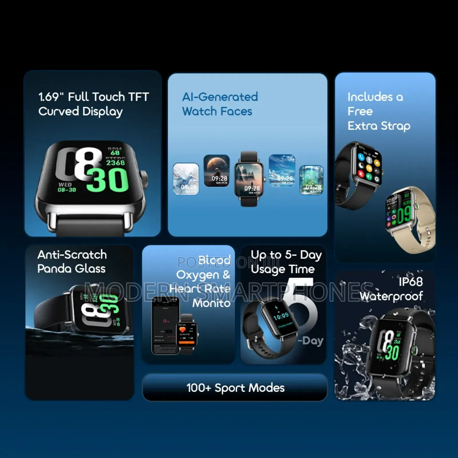 Oraimo Watch 6 Pro 1.69'' Full Touch Smart Watch
Smartwatch
