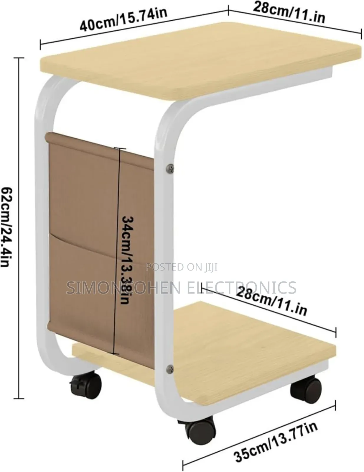2 Layer Trolley Side Table