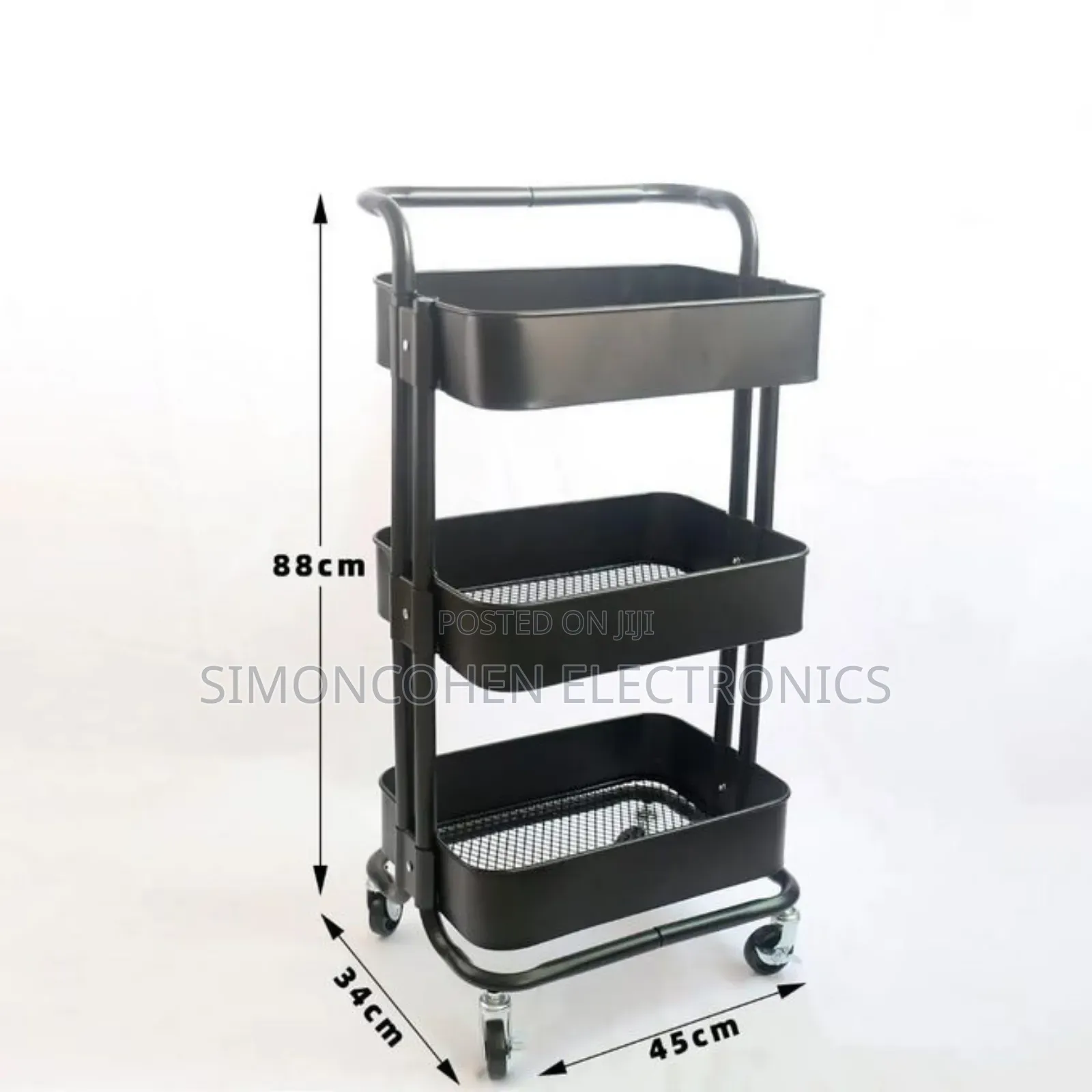 Heavy Guage Mesh Trays Metallic Trolley Rack