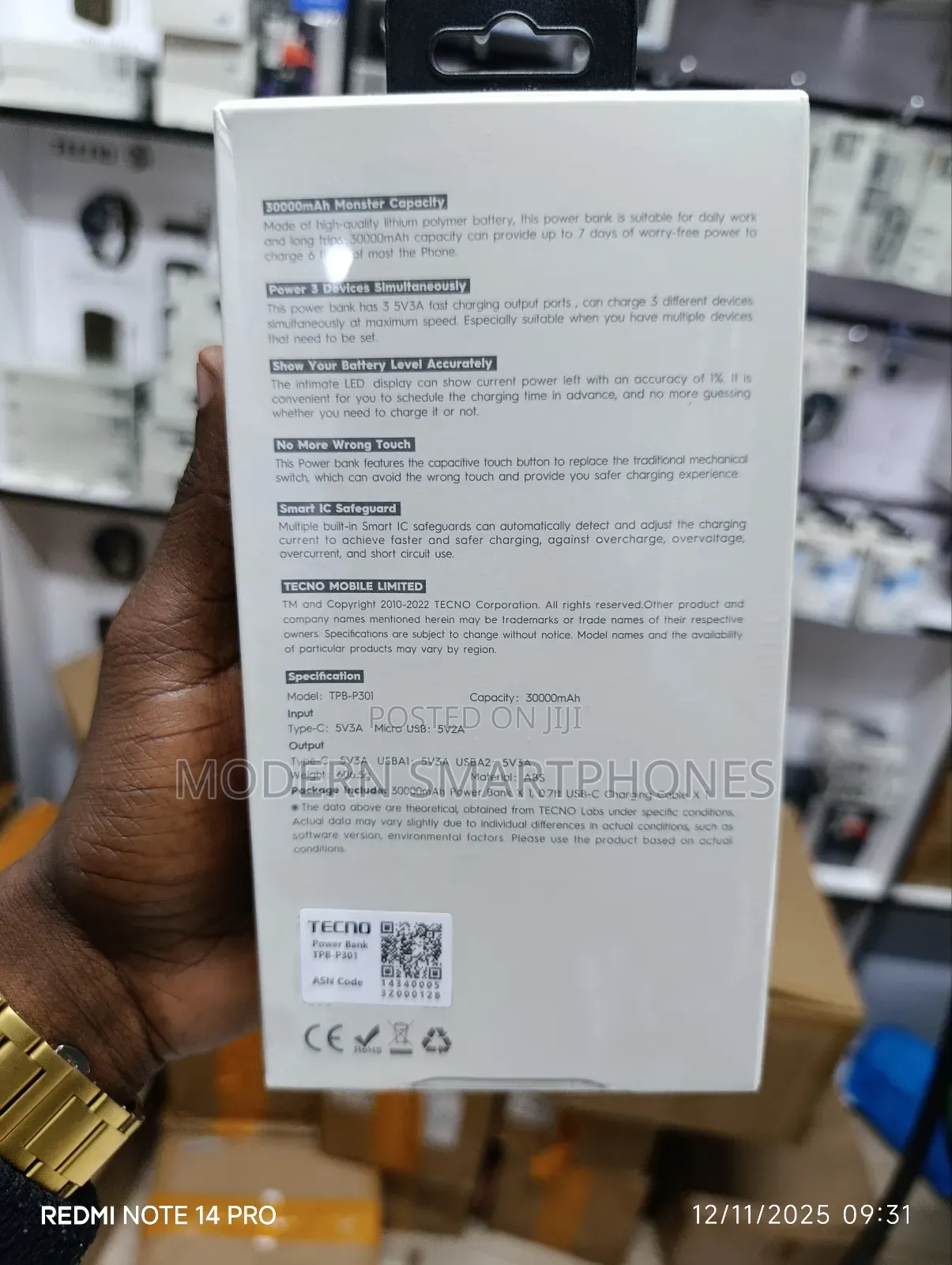 Tecno Omini Tank 30000mah Power Bank