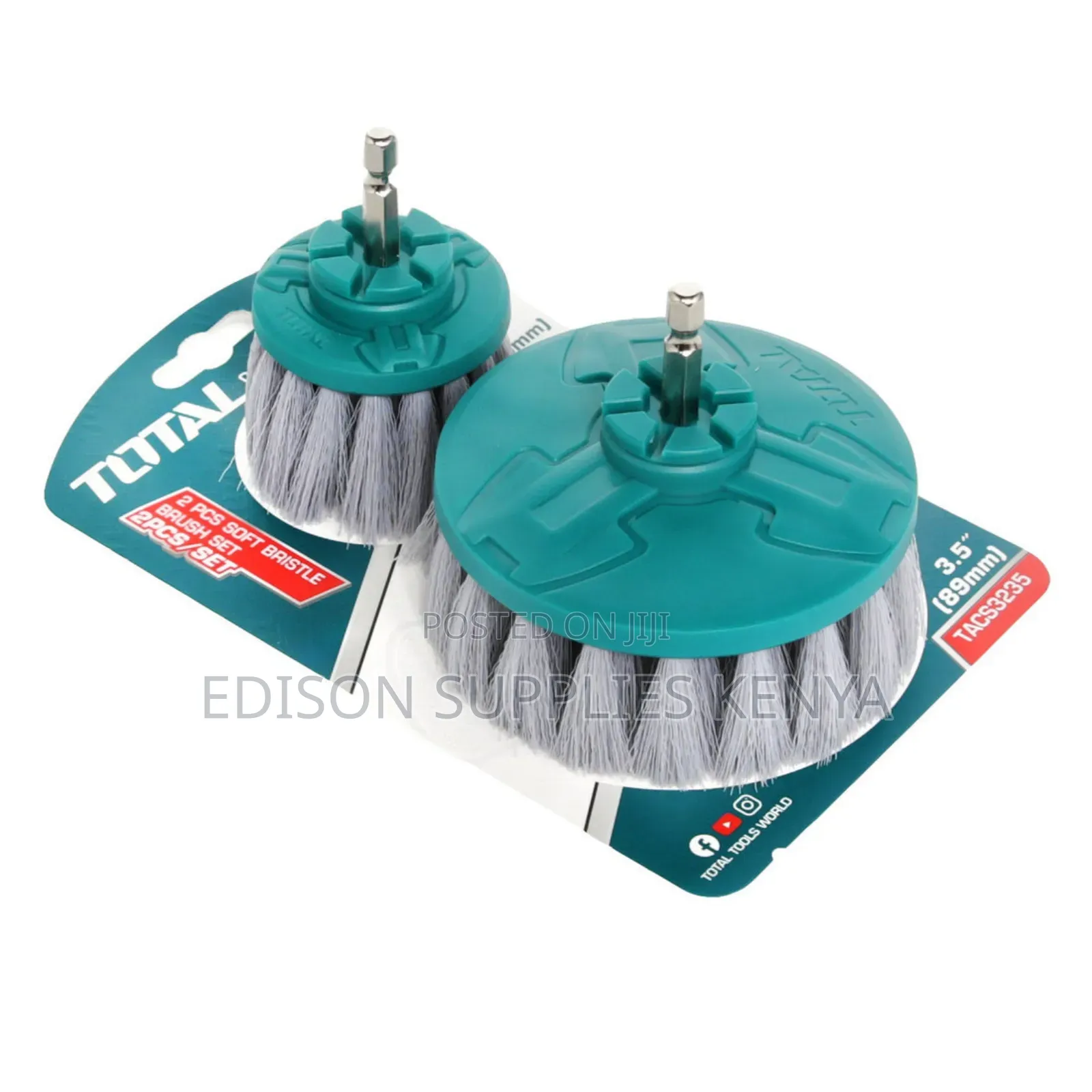 Total Drill Brush Set 2pcs Soft Bristles Cleaning Brushes Detailing
